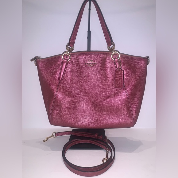 Coach Handbags - Coach Metallic Pebbled Leather Satchel F29867